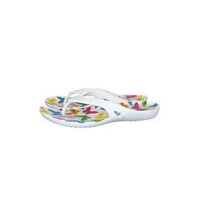 CROCS Kadee ll Flip Flop Sandals Slip Ons Colorful Butterfly Size 8W  206866